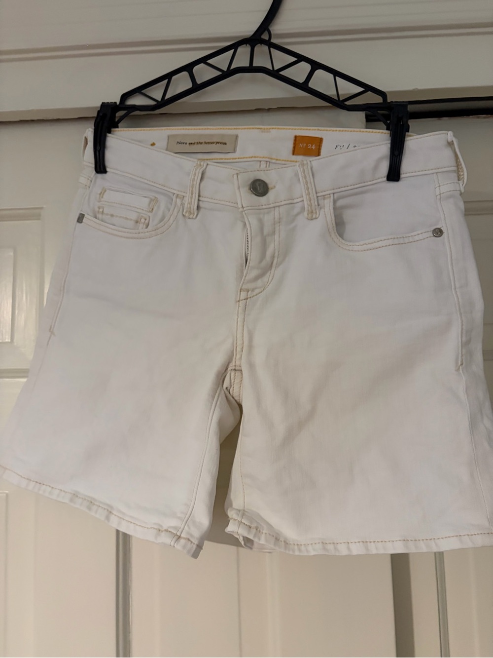 Pilcro and the Letterpress White Denim Shorts